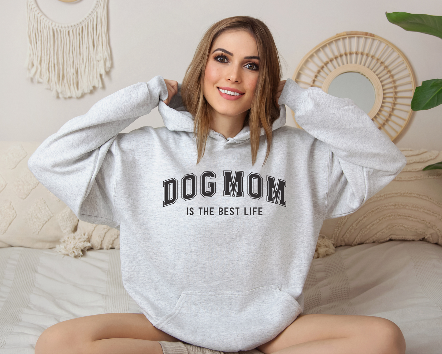 Dog Mom Hoodie, Ash