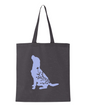 Cotton Tote - Floral Dog, Charcoal