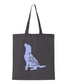 Floral Dog  Cotton Tote Charcoal