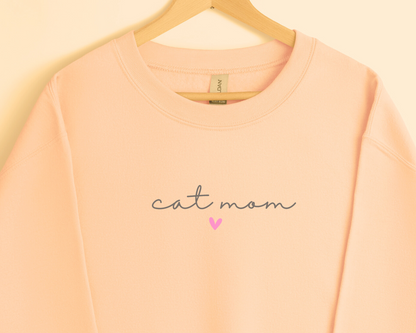 Cat Mom (Heart) Sweatshirt, Dusty Rose