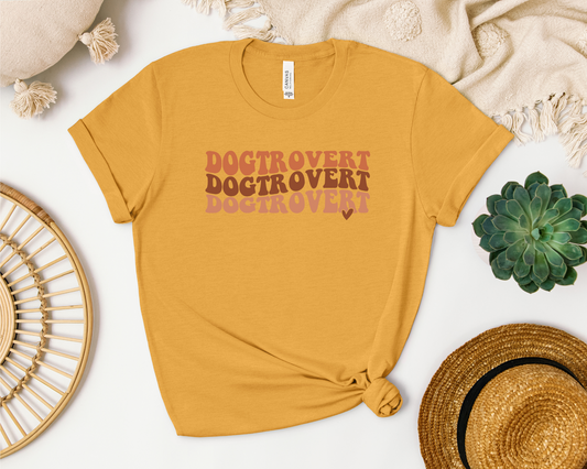 [30% OFF] Dogtrovert Retro T-shirt, Heather Mustard