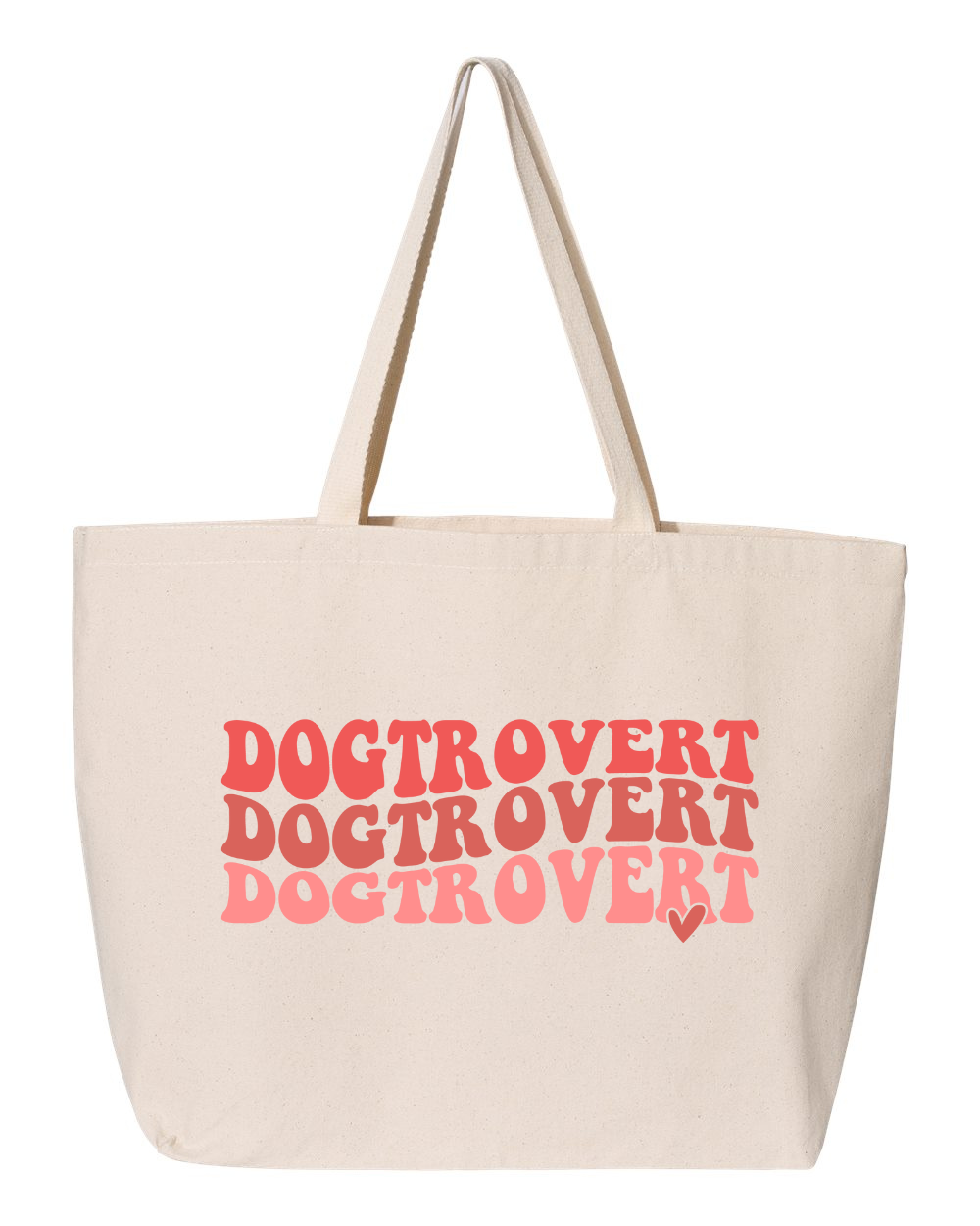 Canvas Tote Jumbo - Dogtrovert, Pink