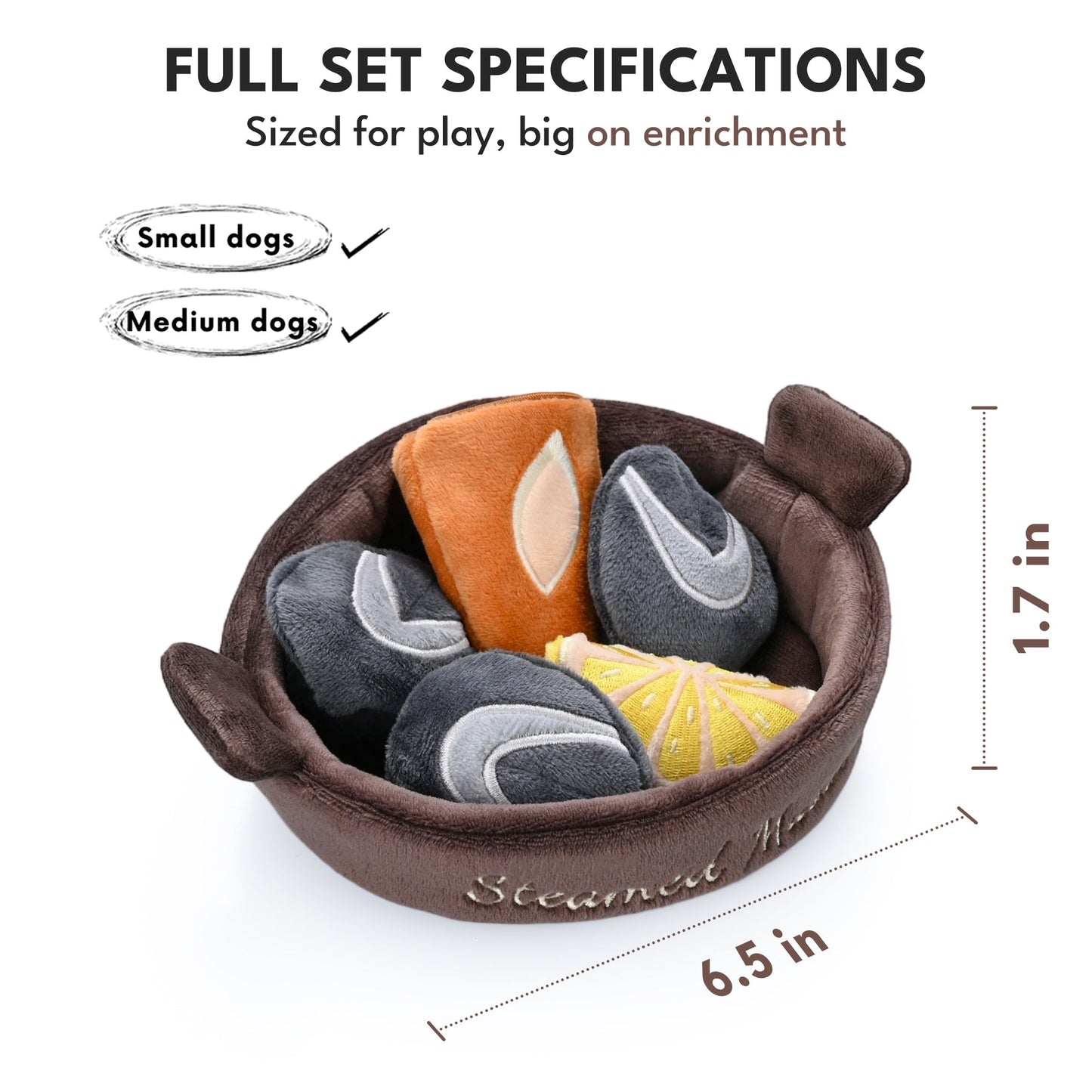 Steamed Mussels Set Hide & Seek Dog Toy