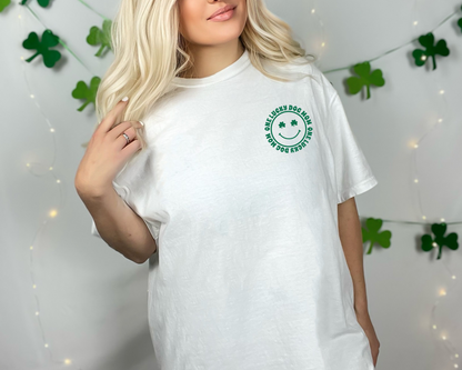 One Lucky Dog Mom Crewneck T-shirt, White