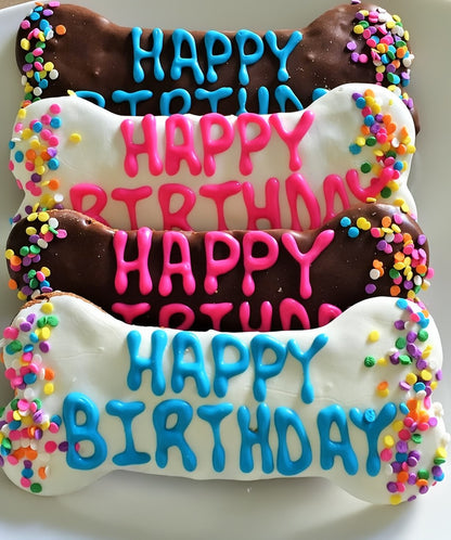 Happy Birthday Confetti 6" Dog Bone