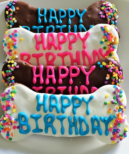 Happy Birthday Confetti 6" Dog Bone