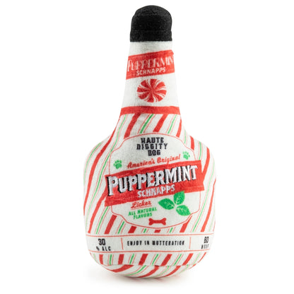 Puppermint Schnapps Bottle Christmas Dog Toy