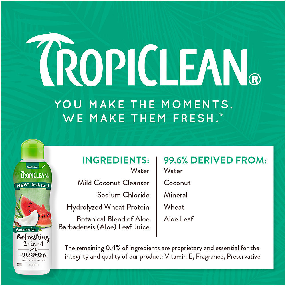 TropiClean Watermelon Refreshing 2-in-1 Shampoo & Conditioner