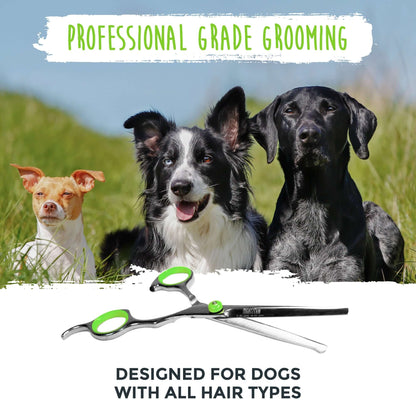 Professional Dog Grooming Shears (2 Pack), Green