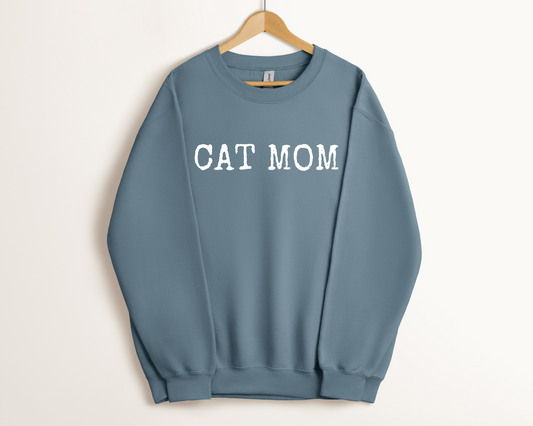 Cat Mom Sweatshirt, Stone Blue