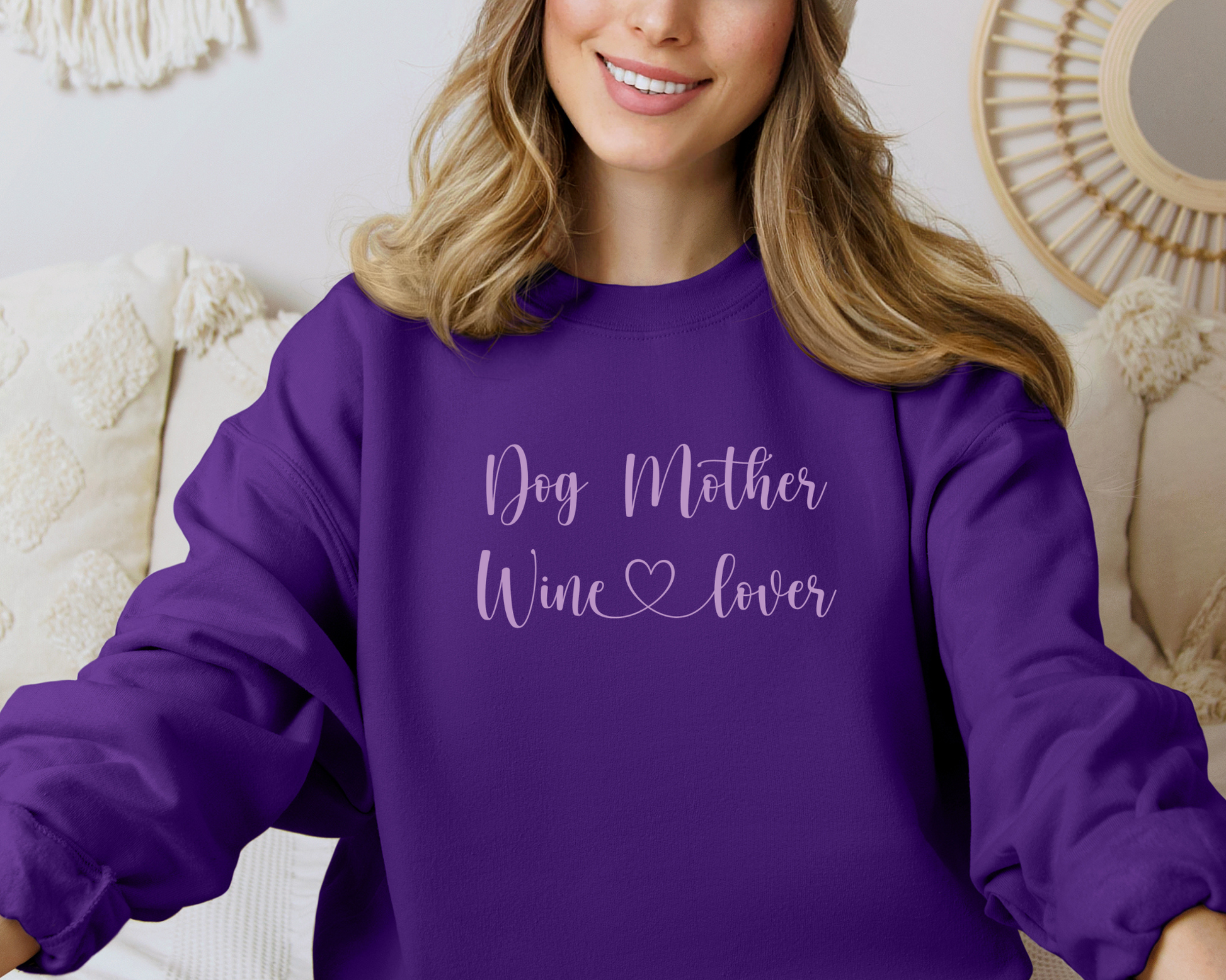 Dog mother shop wine lover sweatshirt