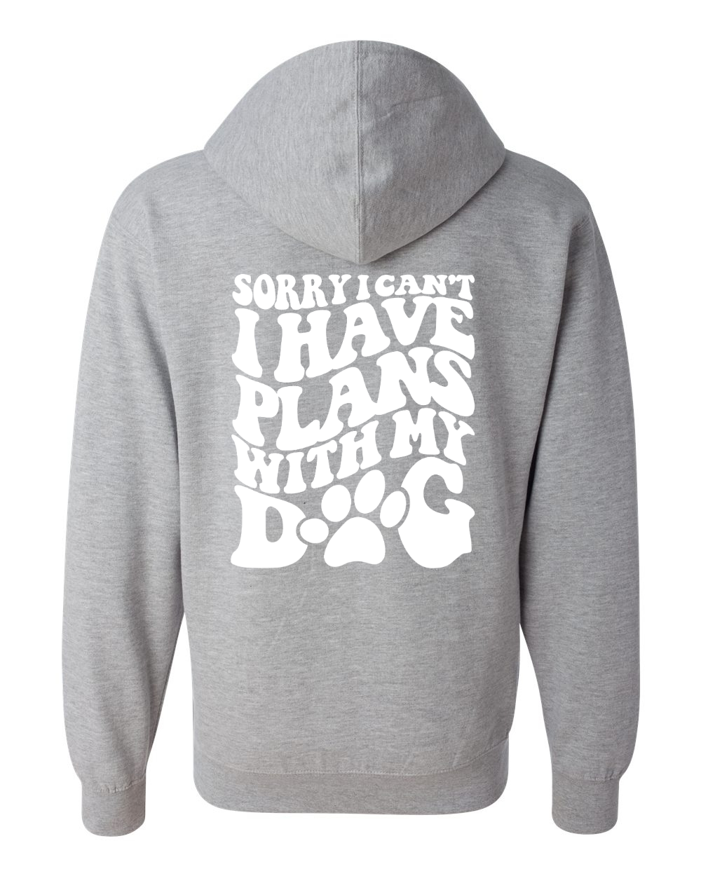 Sorry I Can't...My Dog Unisex Full-Zip Hooded Sweatshirt, Grey Heather