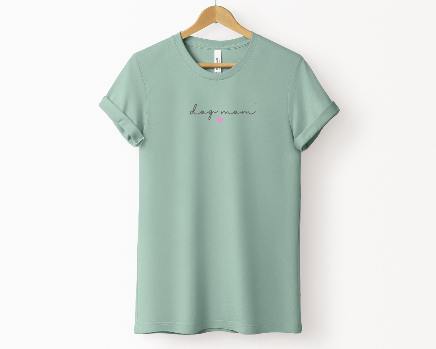 Dog Mom (Heart) T-shirt, Dusty Blue