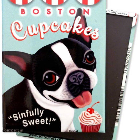 Dog Magnet - Boston Terrier "Boston Cupcakes"