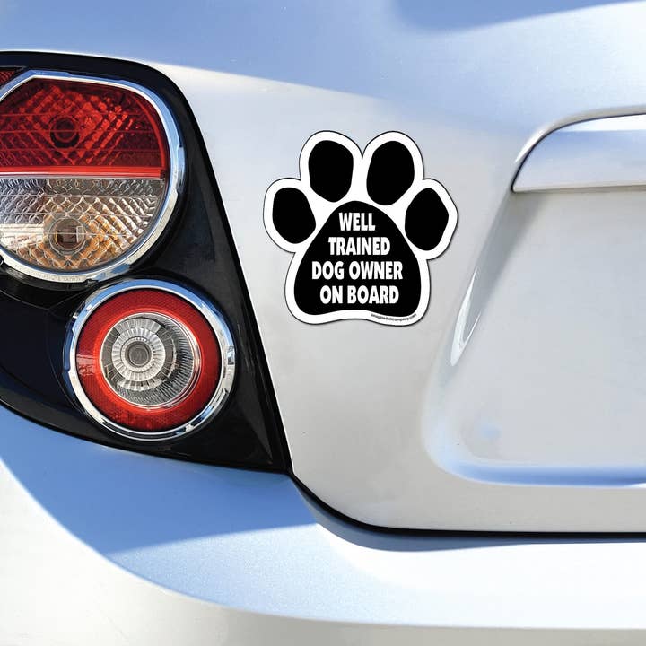 Car Magnet - Well Trained Dog Owner On Board