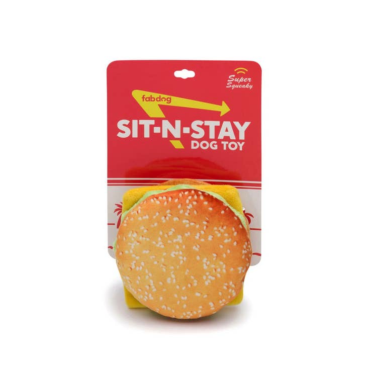 Sit N' Stay Cheeseburger Dog Toy