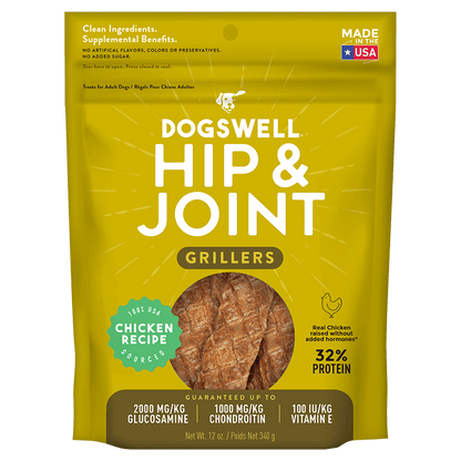 Dogswell Hip & Joint Grillers Treats, Chicken Recipe, 12oz