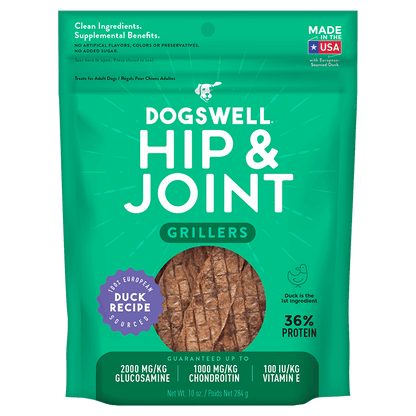 Dogswell Hip & Joint Grillers Treats, Duck Recipe, 10oz