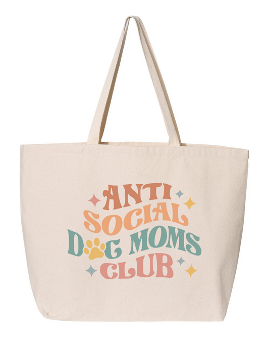 Canvas Tote Jumbo - Anti Social Dog Moms Club