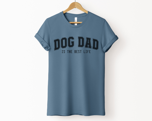 Dog Dad Crewneck T-shirt, Indigo Blue