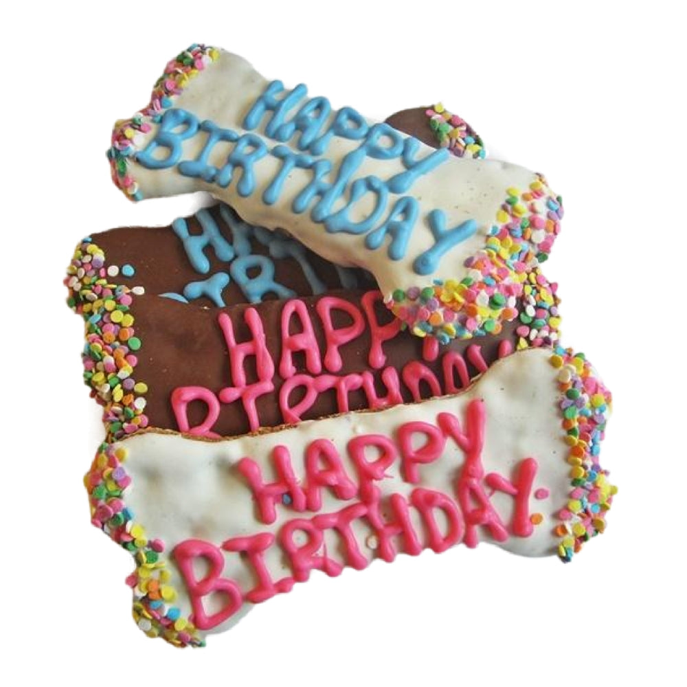 Happy Birthday Confetti 6" Dog Bone