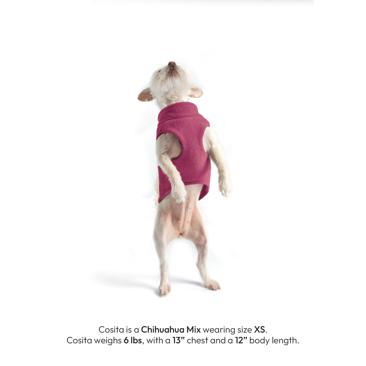 Zip Up Fleece Vest 2 -  Magenta