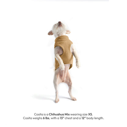 Zip Up Fleece Vest 2 -  Beige