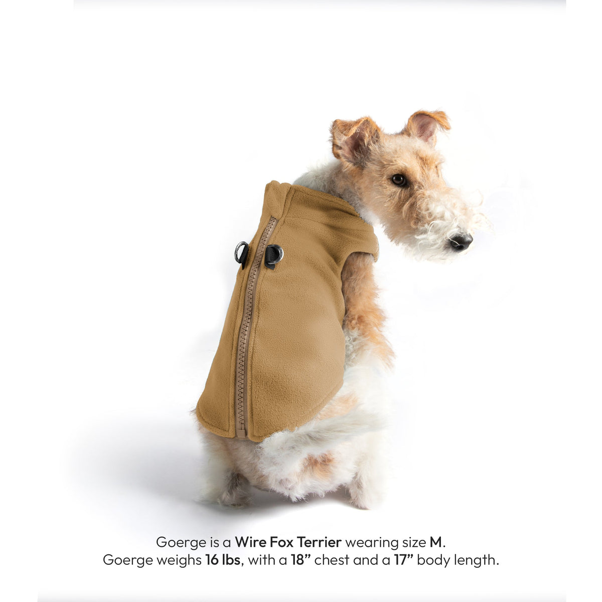 Zip Up Fleece Vest 2 -  Beige