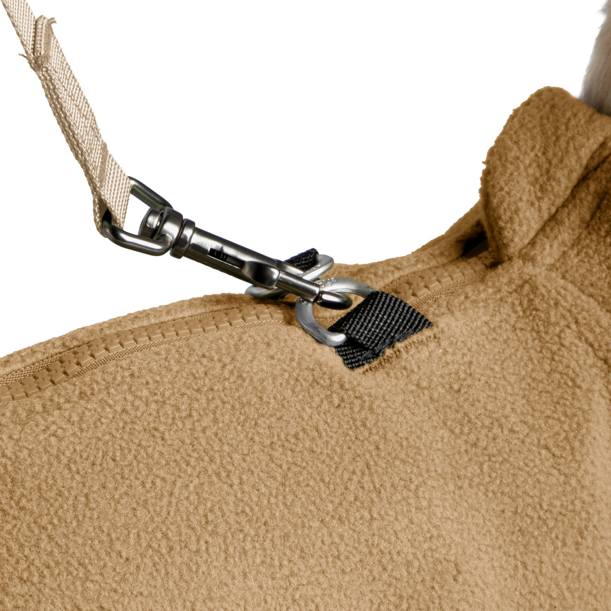 Zip Up Fleece Vest 2 -  Beige