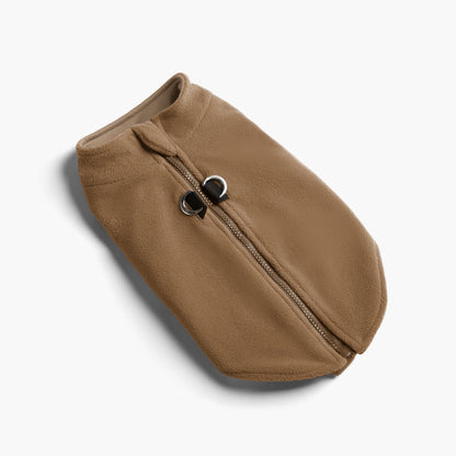 Zip Up Fleece Vest 2 -  Beige
