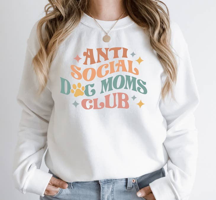 ANTI-SOCIAL DOG MOM CLUB Crewneck Sweatshirt