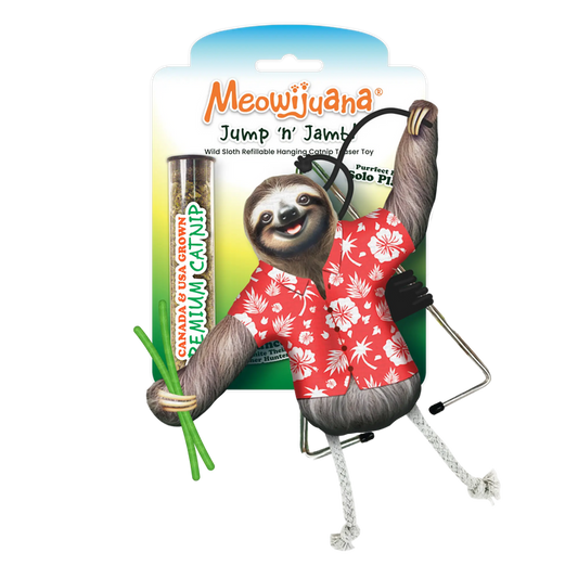 Meowijuana | Jump 'n' Jamb - Get Wild Sloth Interactive Cat Toy