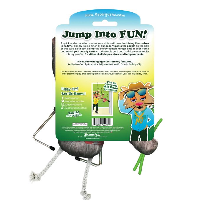 Meowijuana | Jump 'n' Jamb - Get Wild Sloth Interactive Cat Toy