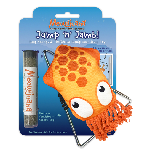 Jump 'n' Jamb - Deep Sea Squid - Refillable Catnip Swinging Toy