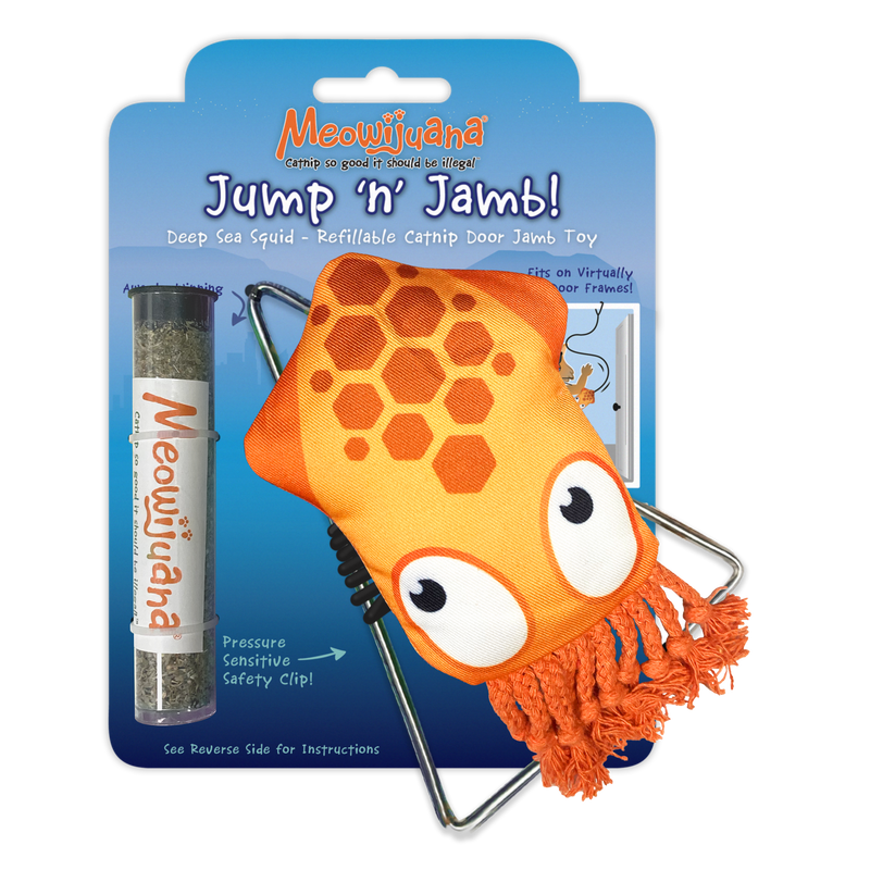 Jump 'n' Jamb - Deep Sea Squid - Refillable Catnip Swinging Toy