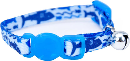 Adjustable Breakaway Kitten Collar Blue Shark