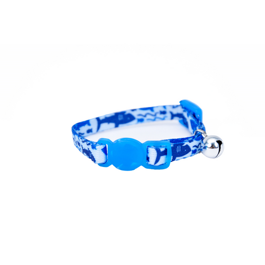 Adjustable Breakaway Kitten Collar Blue Shark