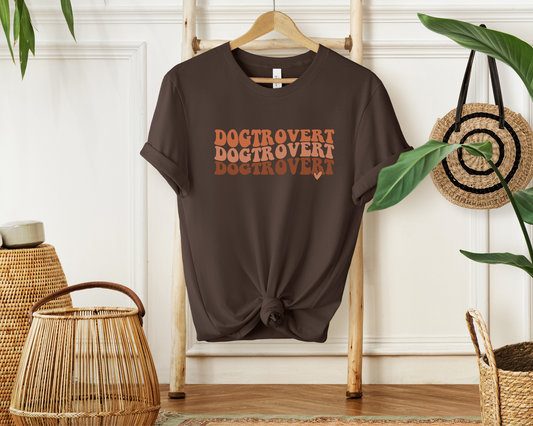 Dogtrovert Retro T-shirt, Brown