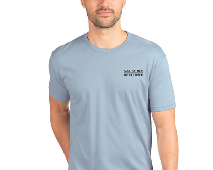Cat father beer lover Tee | Stonewash Denim