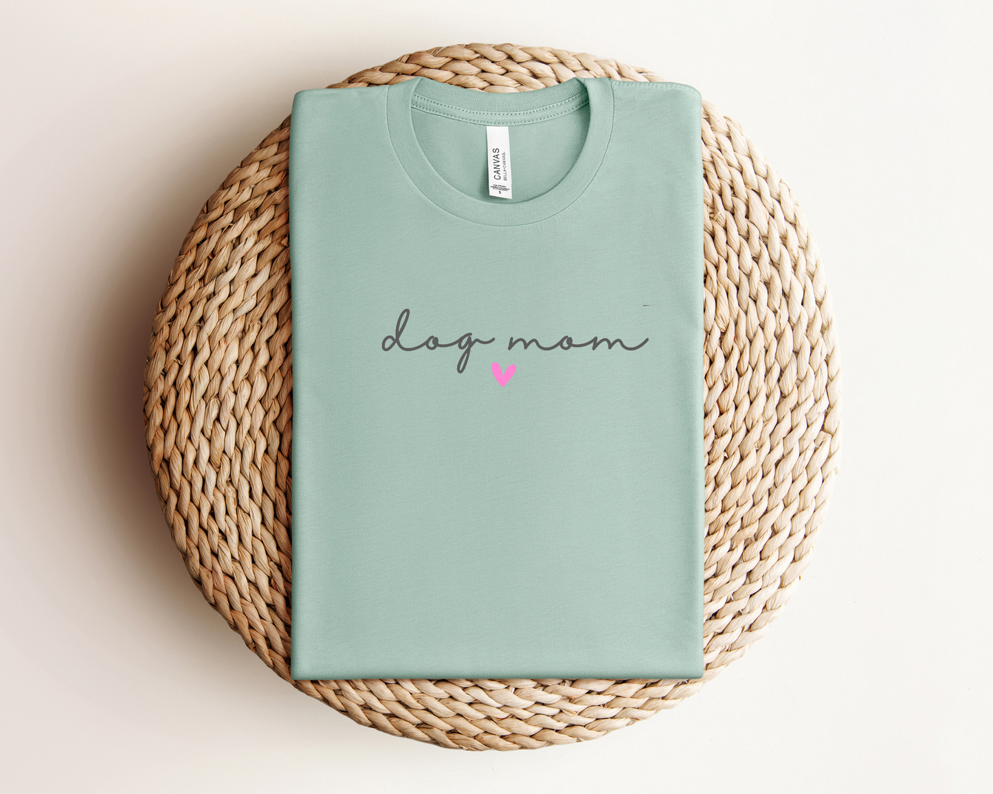 Dog Mom (Heart) T-shirt, Dusty Blue