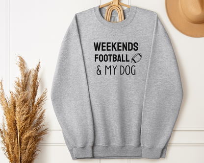 Weekends, Football & My Dog Sweatshirt, Sport Grey