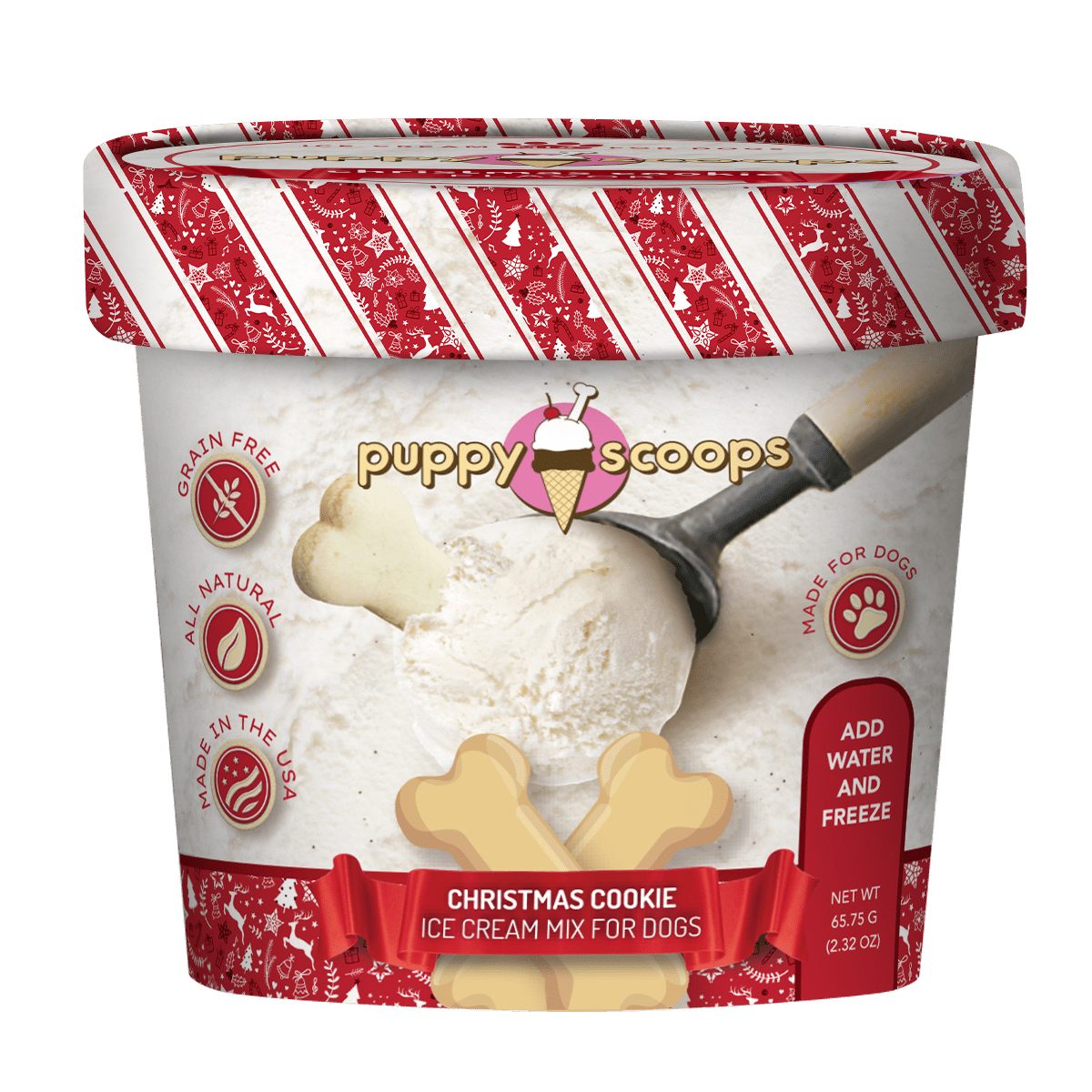 Holiday Gift Pack - Christmas Inspired Flavors Ice Cream Mix for Dogs