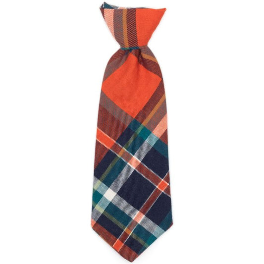 Orange/Navy Plaid Neck Tie