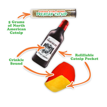 Meowijuana | Get Paired Wine & Cheese Cat Toys, 2 Pack