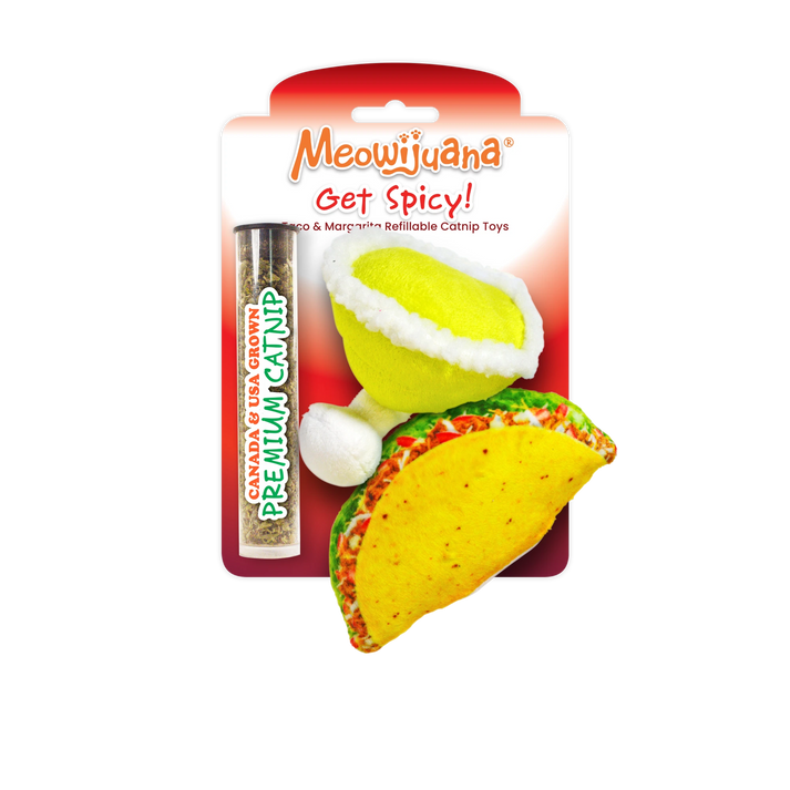 Meowijuana | Get Spicy Taco Margarita Catnip Toys, 2 Pack