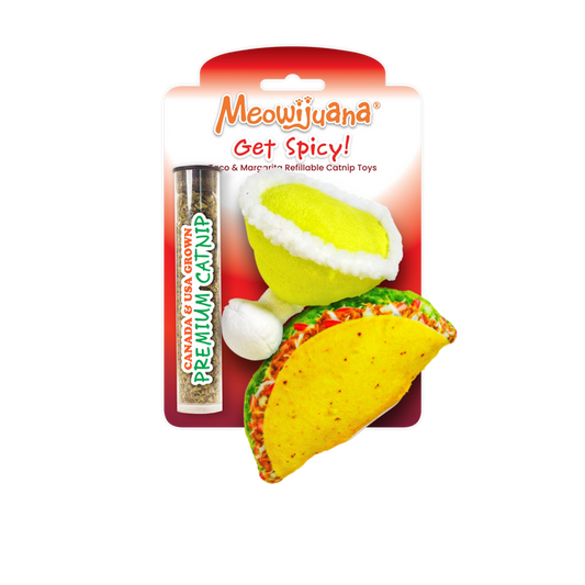 Meowijuana | Get Spicy Taco Margarita Catnip Toys, 2 Pack