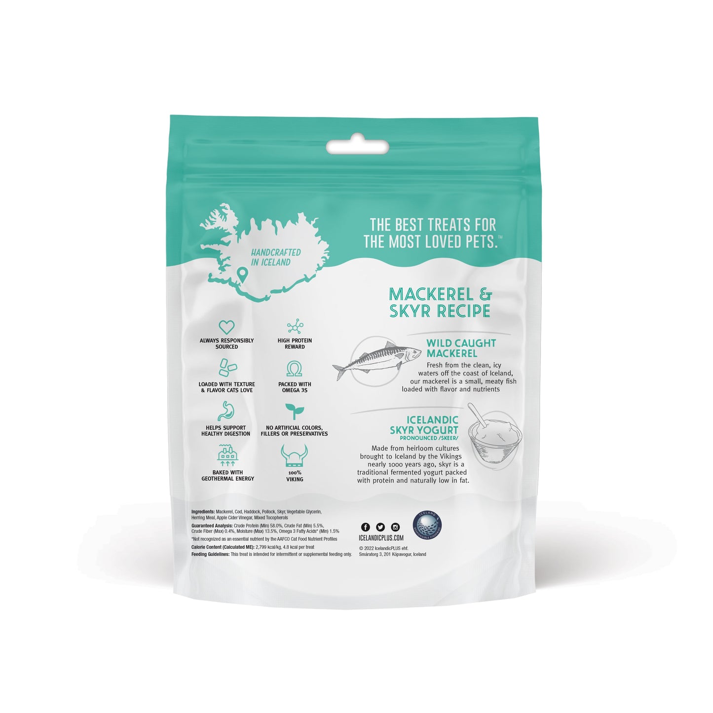 Icelandic+ Soft Chew Nibblets Mackerel & Skyr Cat Treats 2.25oz