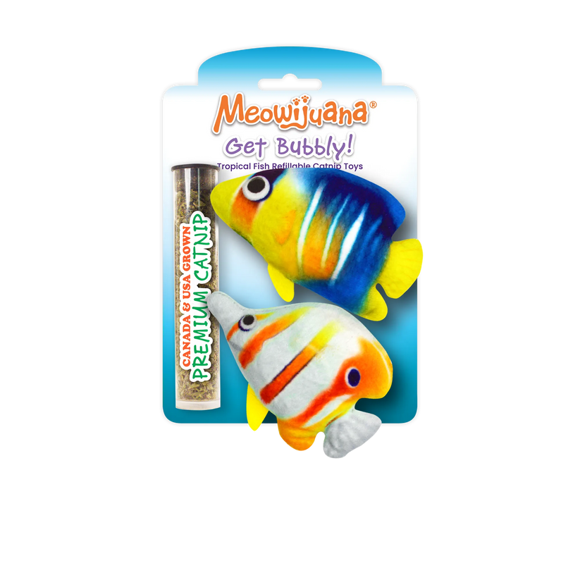 Get Bubbly Tropical Fish Refillable Catnip Cat Toy