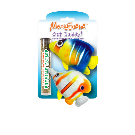 Get Bubbly Tropical Fish Refillable Catnip Cat Toy
