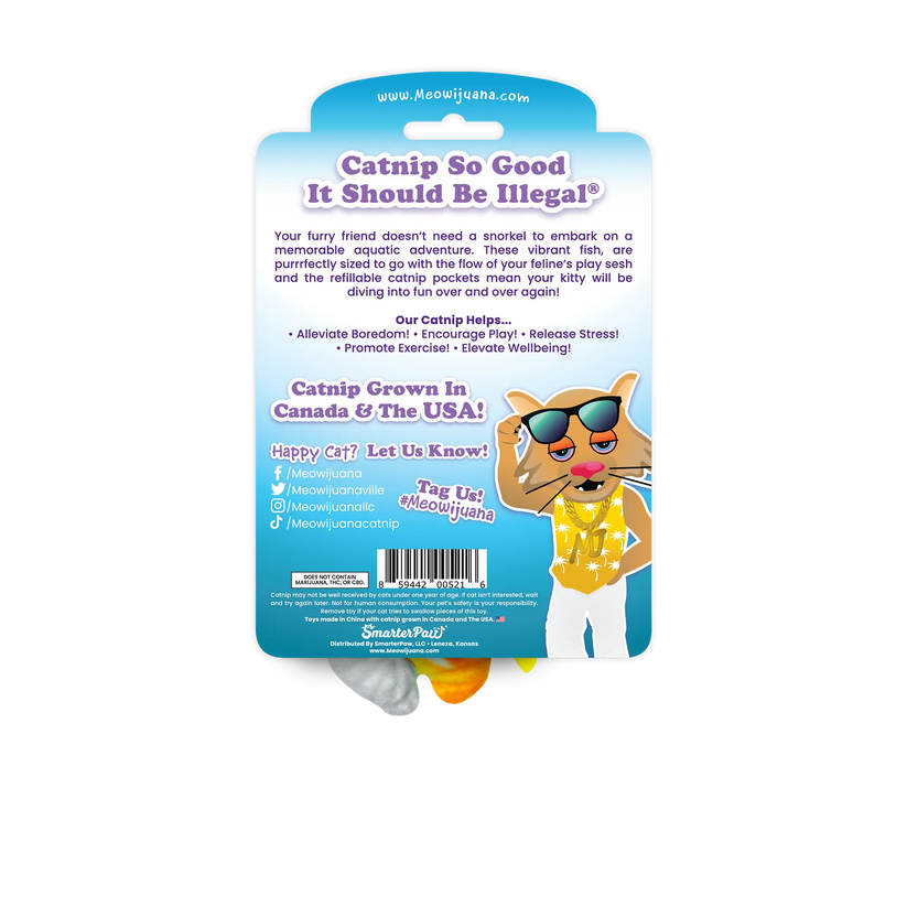 Get Bubbly Tropical Fish Refillable Catnip Cat Toy